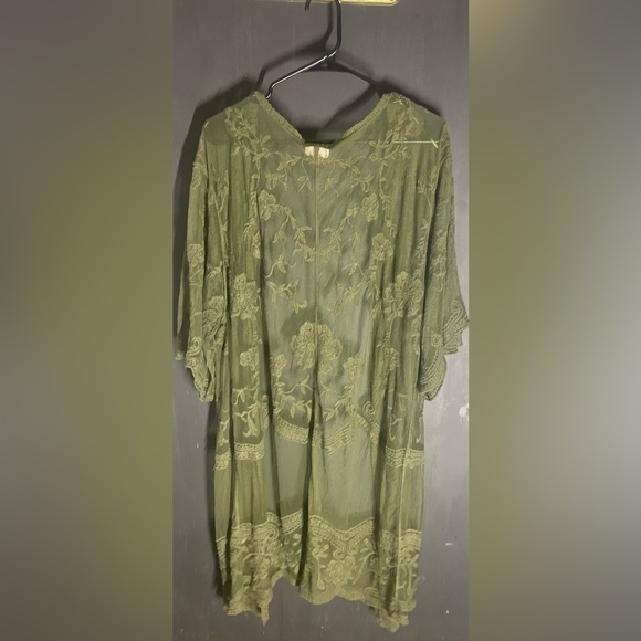Dizzy Gal Olive Green Lace Cover-Up size S - Picture 4 of 5